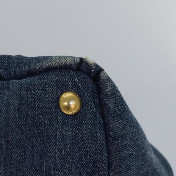 PRADA Canapa PM Hand Bag Denim Blue Auth 83344 - Picture 16 of 16